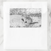 Chipmunk Sketch Rechthoekige Sticker (Tas)