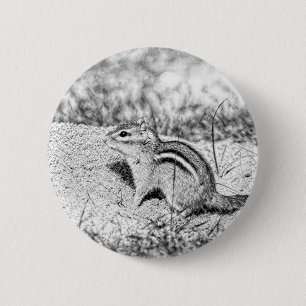 Chipmunk Sketch Ronde Button 5,7 Cm