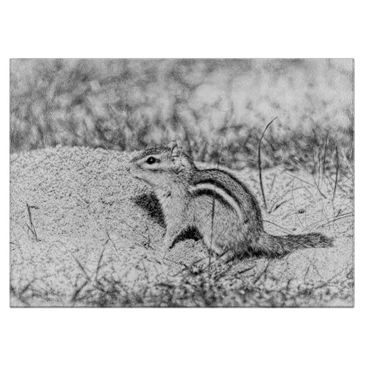 Chipmunk Sketch Snijplank (Voorkant)