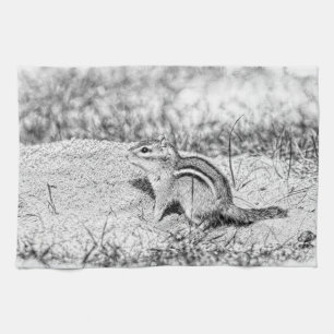 Chipmunk Sketch Theedoek