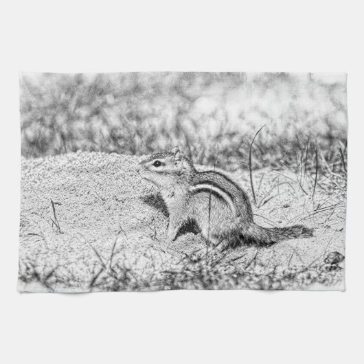 Chipmunk Sketch Theedoek (Horizontaal)