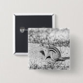 Chipmunk Sketch Vierkante Button 5,1 Cm (Voorkant /achterkant)