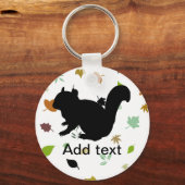 Chipmunk , Squirrel , illustration , (Black) Sleutelhanger (Voorkant)
