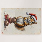 Chipmunk Stuffed Cheeks Christmas Candy Hat Legpuzzel (Horizontaal)
