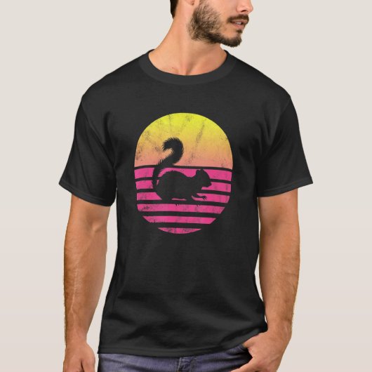 Chipmunk Sunset Retro Eekhoorn T-shirt (Voorkant)