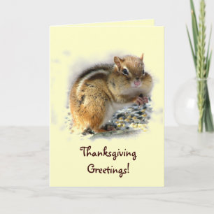 Chipmunk-Thanksgiving Feestdagen Kaart