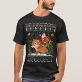 Chipmunk Ugly Xmas Gift Santa Riding Chipmunk T-shirt (Voorkant)