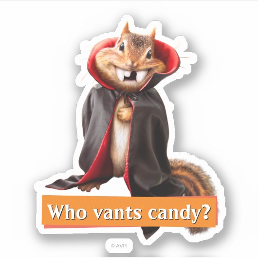 Chipmunk Vampire Sticker (Voorkant)
