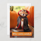 Chipmunk Vampire Uitnodiging Briefkaart (Voorkant / Achterkant)