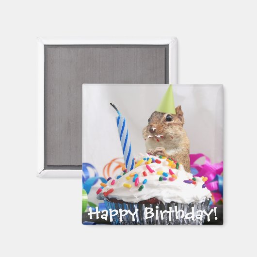 Chipmunk verjaardagsviering magneet (Voorkant / Achterkant)