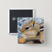 Chipmunk Vierkante Button 5,1 Cm (Voorkant /achterkant)