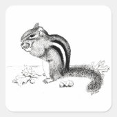 Chipmunk Vierkante Sticker (Voorkant)