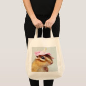 Chipmunk wears flower hat tote bag (Voorkant (product))