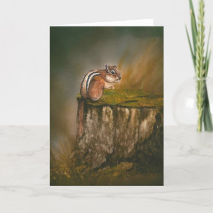 "Chipmunk" Wildlife Art Notecard Kaart