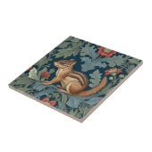 Chipmunk William Morris stijl Links Facing Leafy Tegeltje (Zijkant)