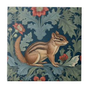 Chipmunk William Morris stijl Rechts tegenover Lea Tegeltje
