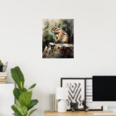 Chipmunk Woodland Animal Art Print Poster (Thuiskantoor)