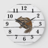 Chipmunk Woodland Animal Painting Schip Grote Klok (Voorkant)