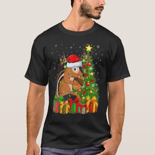 Chipmunk   Xmas Holiday Santa Chipmunk Christmas T T-shirt (Voorkant)