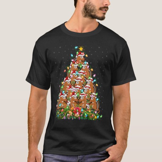Chipmunk Xmas lights Santa Chipmunk Kerstmis T-shirt (Voorkant)