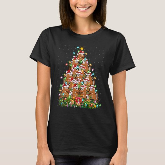 Chipmunk Xmas lights Santa Chipmunk Kerstmis T-shirt (Voorkant)