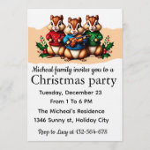 Chipmunks Christmas Party Invitation Kaart (Voorkant)