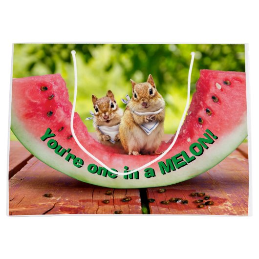 Chipmunks die watermeloen eten groot cadeauzakje (Voorkant)