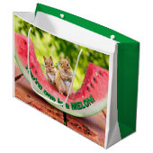 Chipmunks die watermeloen eten groot cadeauzakje (Voorkant Gekanteld)