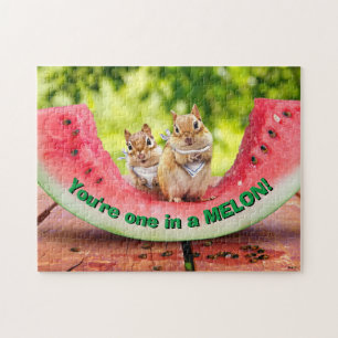 Chipmunks die watermeloen eten legpuzzel