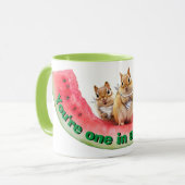 Chipmunks die watermeloen eten mok (Voorkant links)