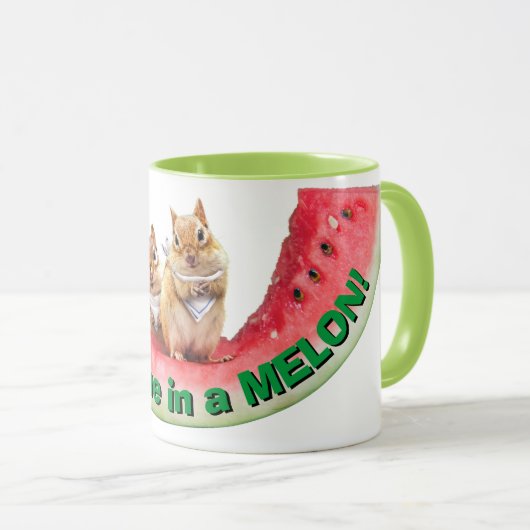 Chipmunks die watermeloen eten mok (Voorkant rechts)