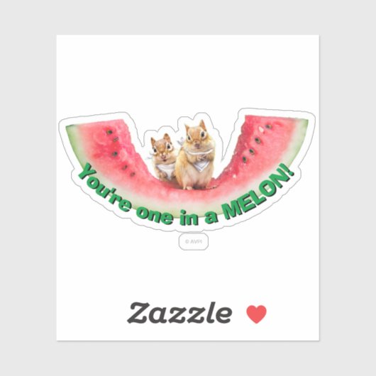 Chipmunks die watermeloen eten sticker (Vel)