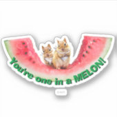 Chipmunks die watermeloen eten sticker (Voorkant)