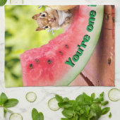 Chipmunks die watermeloen eten theedoek (Gevouwen)