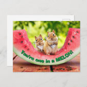 Chipmunks die watermeloen eten uitnodiging briefkaart (Voorkant / Achterkant)