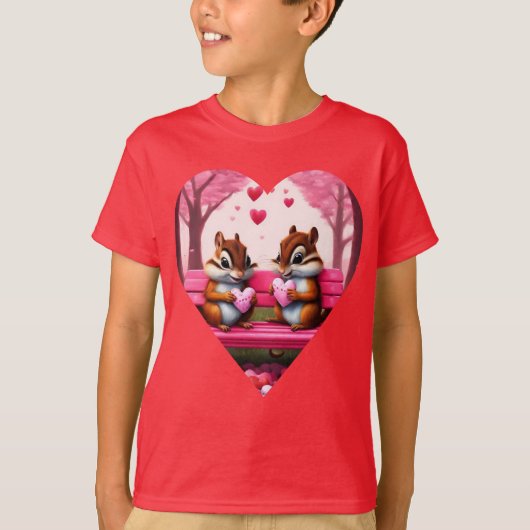 Chipmunks en snoep harten t-shirt (Voorkant)