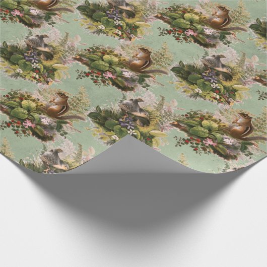 Chipmunks en vogels cadeaupapier (Hoek)