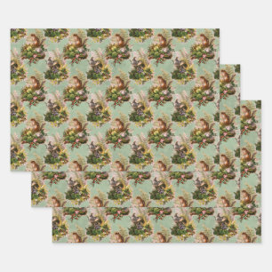 Chipmunks en vogels inpakpapier vel