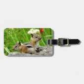 Chipmunks en wilde bloemen bagagelabel (Voorkant horizontaal)
