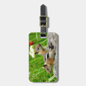 Chipmunks en wilde bloemen bagagelabel (Voorkant verticaal)