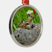 Chipmunks en wilde bloemen metalen ornament (Rechts)