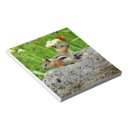 Chipmunks en wilde bloemen notitieblok (Schuin)