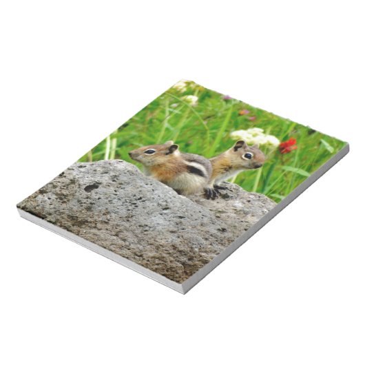 Chipmunks en wilde bloemen notitieblok (Linkerzijde)