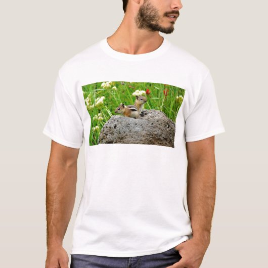 Chipmunks en wilde bloemen t-shirt (Voorkant)
