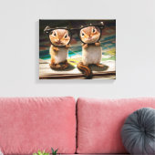 Chipmunks in leesbril canvas afdruk (Insitu (Woonkamer))