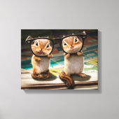 Chipmunks in leesbril canvas afdruk (Voorkant)