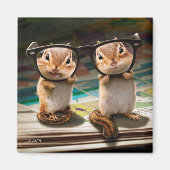 Chipmunks in leesbril magneet (Voorkant)