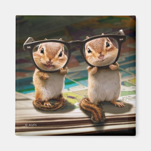 Chipmunks in leesbril magneet (Voorkant)