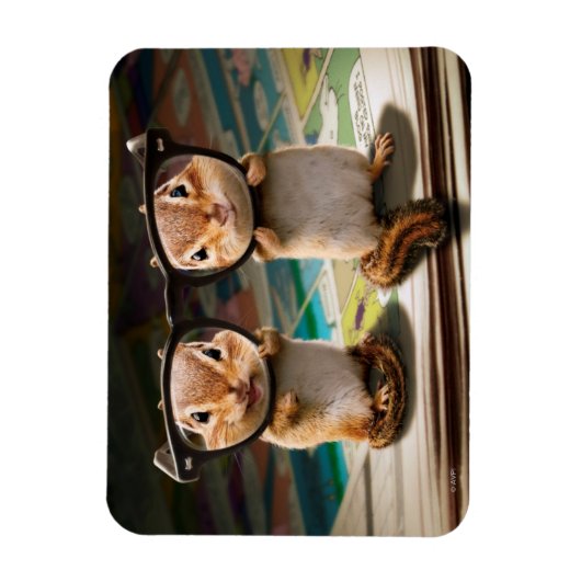 Chipmunks in leesbril magneet (Verticaal)