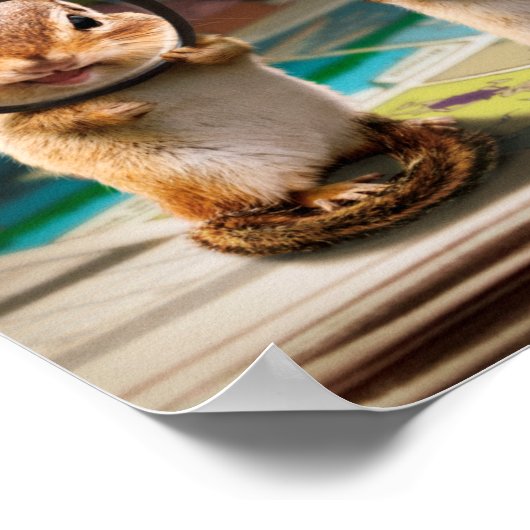 Chipmunks in leesbril poster (Hoek)